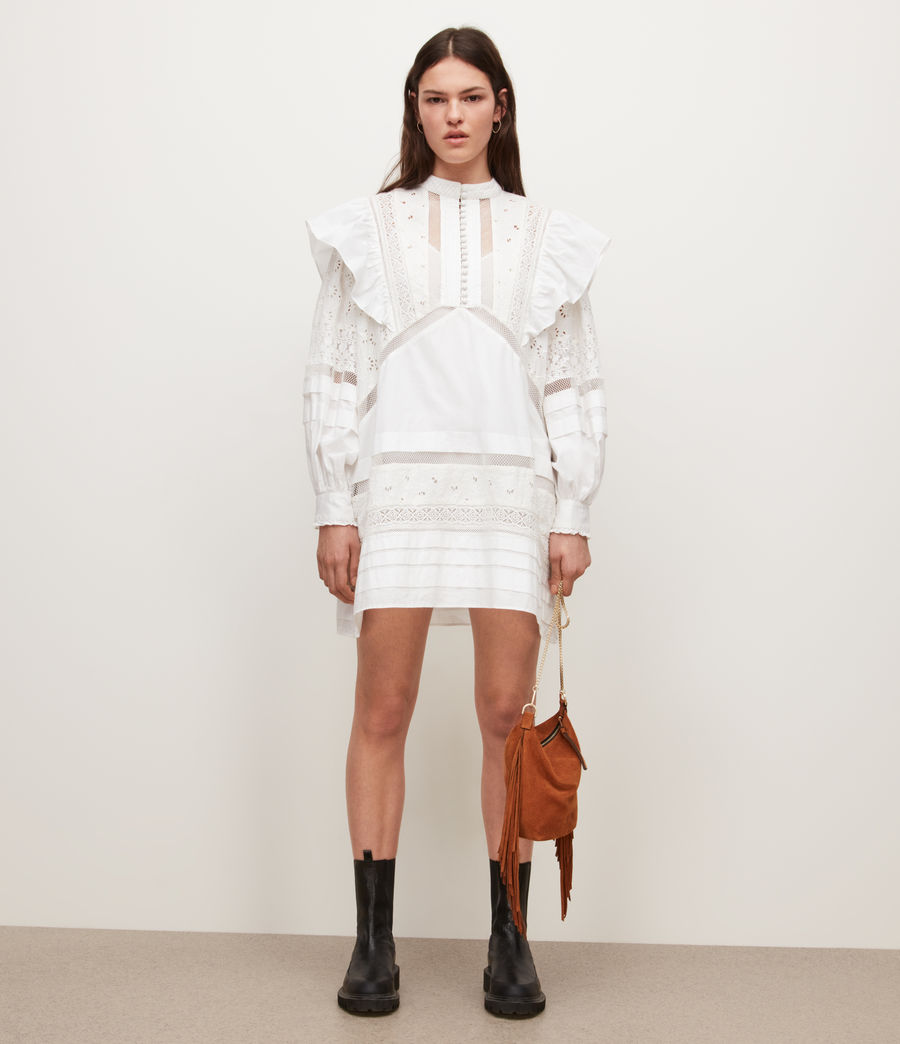 Womens Prim Broderie Mini Dress (chalk_white) - Image 3