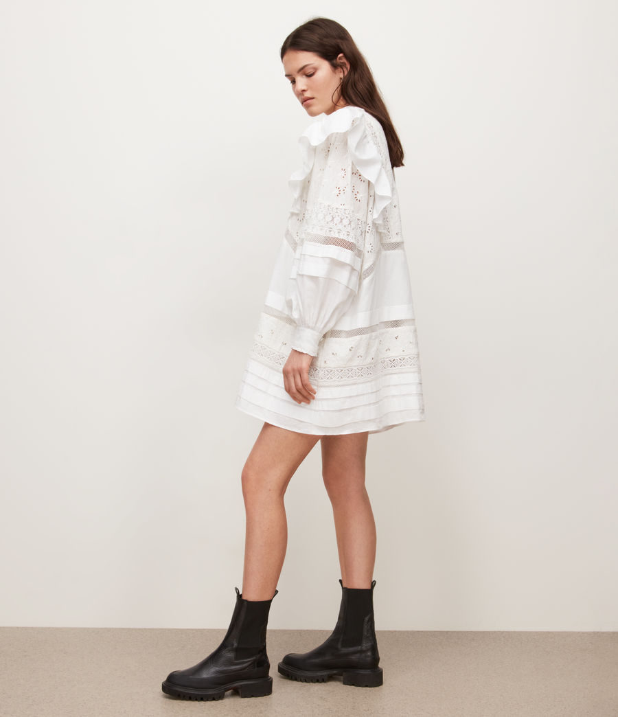 Womens Prim Broderie Mini Dress (chalk_white) - Image 5