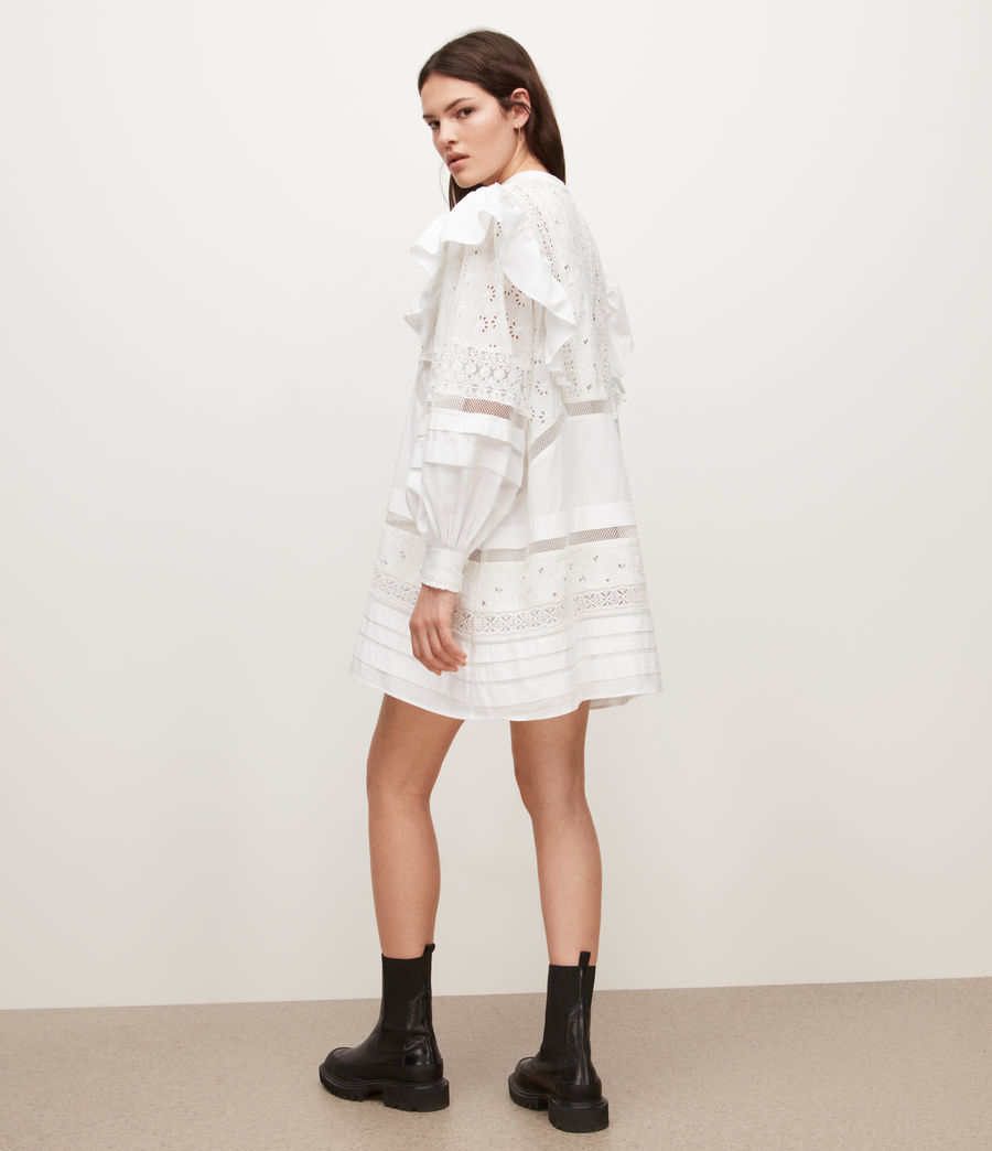 Womens Prim Broderie Mini Dress (chalk_white) - Image 6