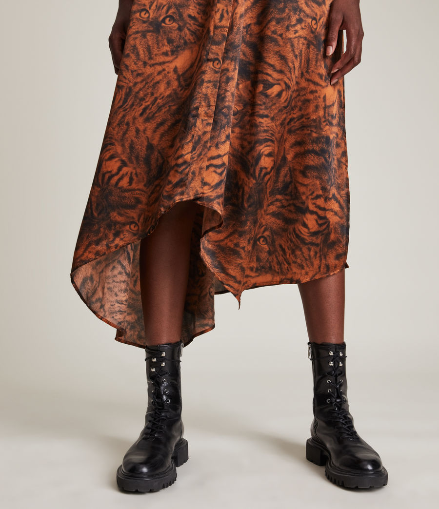 Women's Yuni Grizedale Silk Blend Maxi Dress (copper_brown) - Image 3