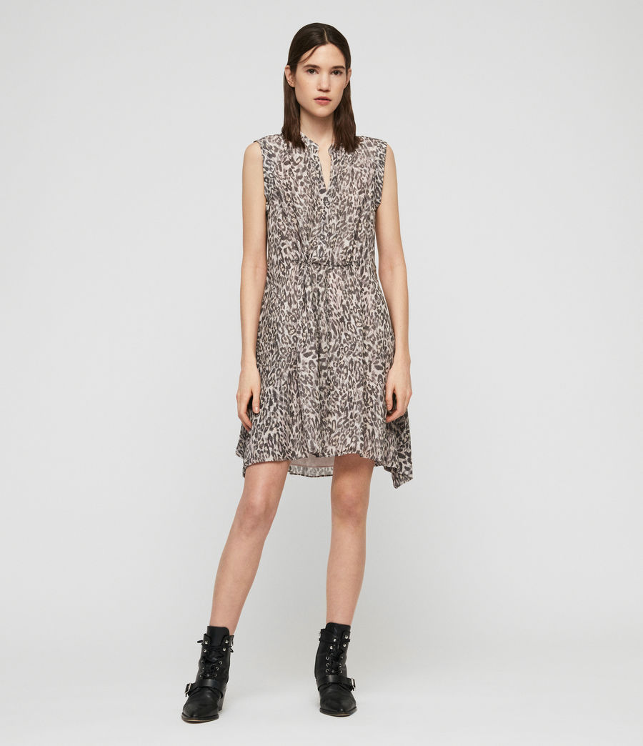 all saints claria leopard dress