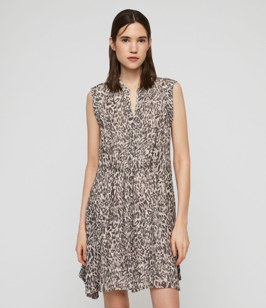 all saints claria leopard dress