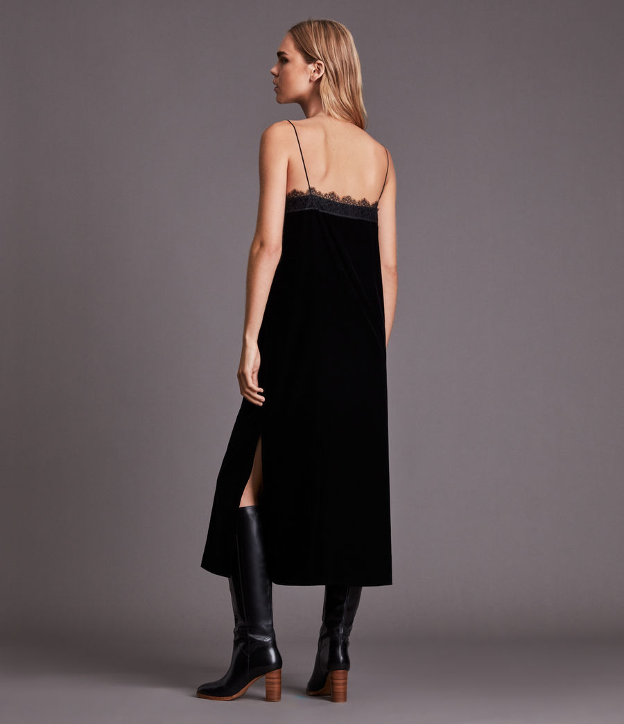 Womens Noa Velvet Dress (black) - Image 6