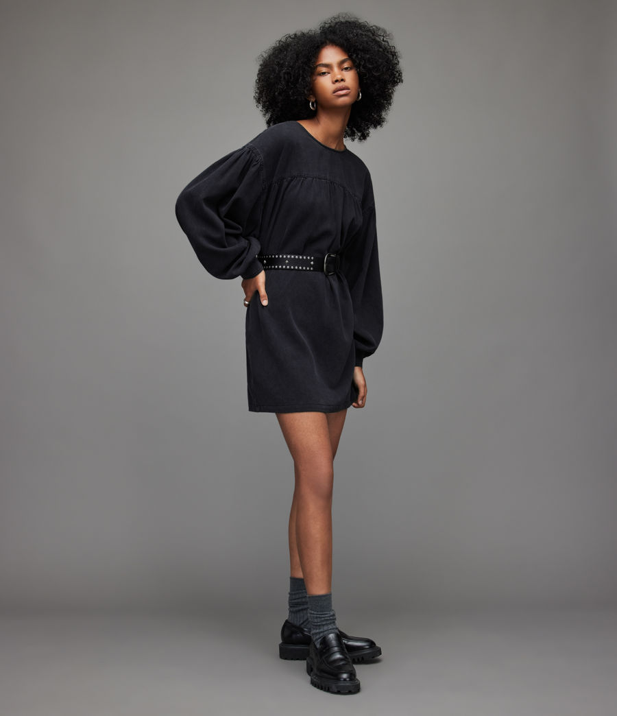 Women's Harlow Denim Mini Dress (washed_black) - Image 3