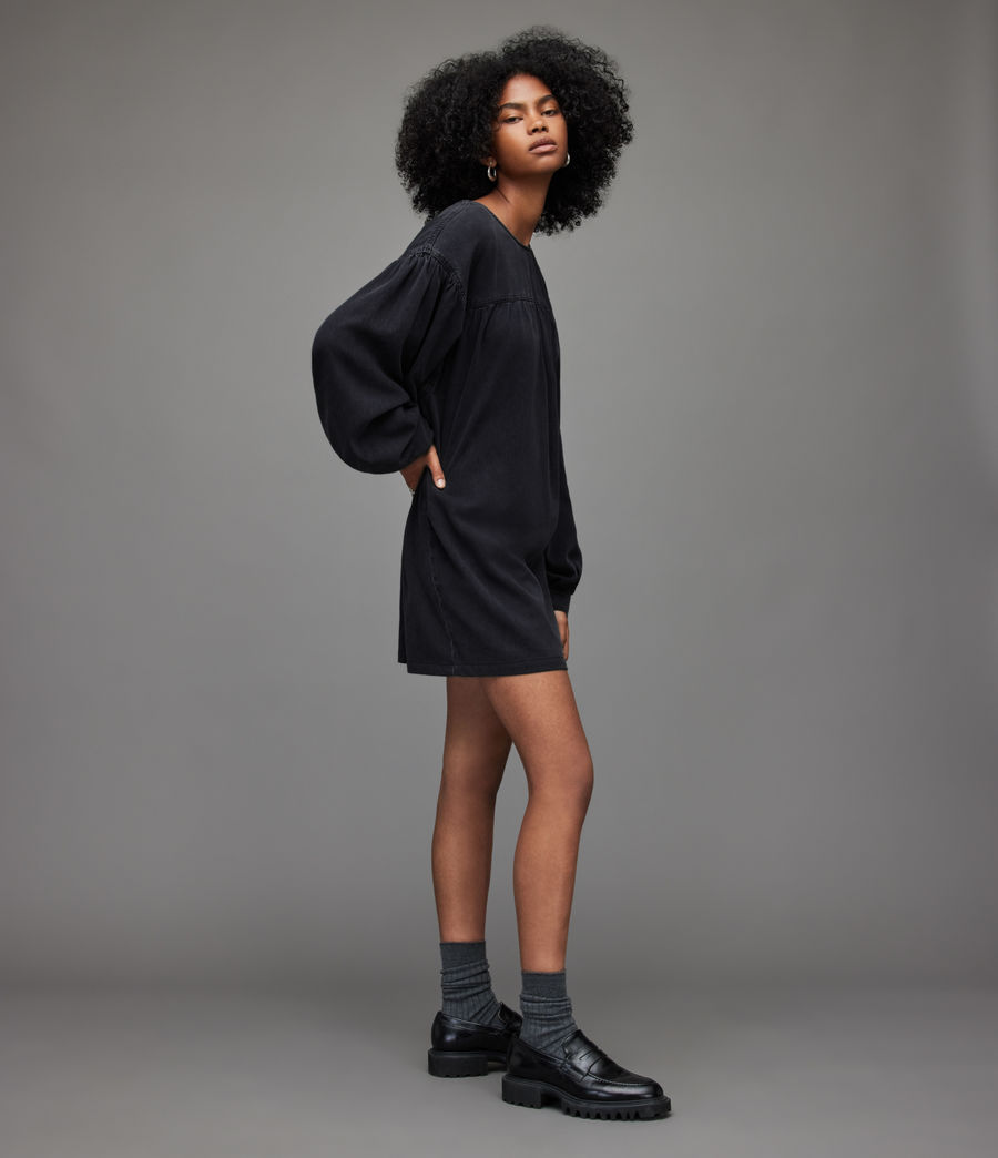 Femmes Robe Mini en Jean Harlow (washed_black) - Image 5