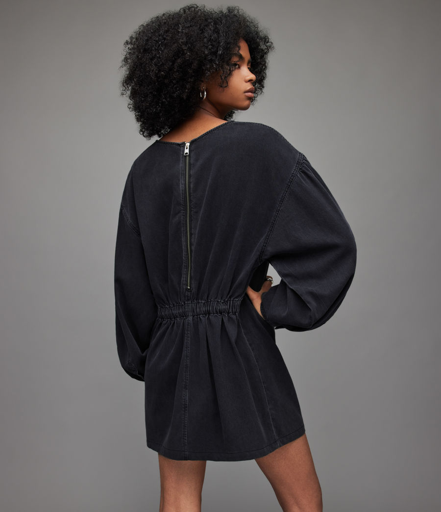 Women's Harlow Denim Mini Dress (washed_black) - Image 7