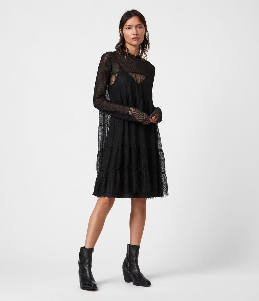 ALLSAINTS UK: Womens Briella Lace Dress (black)