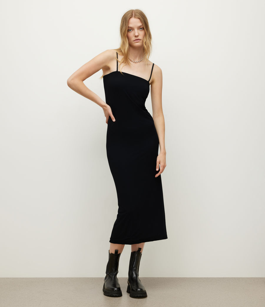 Women's Charlie Midi Dress (black) - Image 4