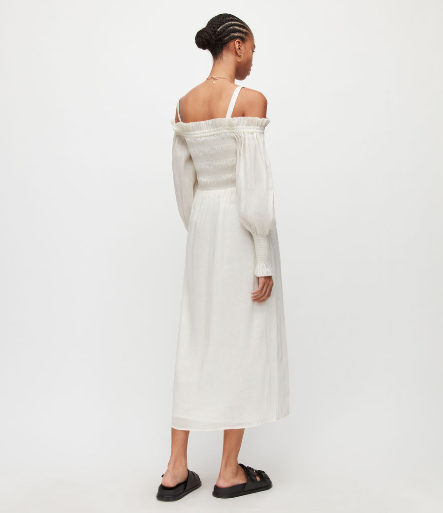 Womens Lary Silk Linen Blend Dress (chalk_white) - Image 5
