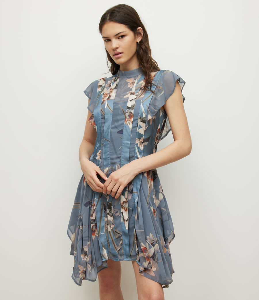 Women's Fleur Kuroyuri Mini Dress (blue) - Image 3
