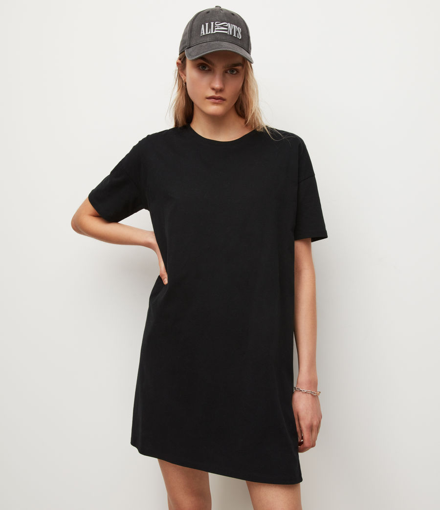 Womens Stud Mini T-Shirt Dress (black) - Image 3