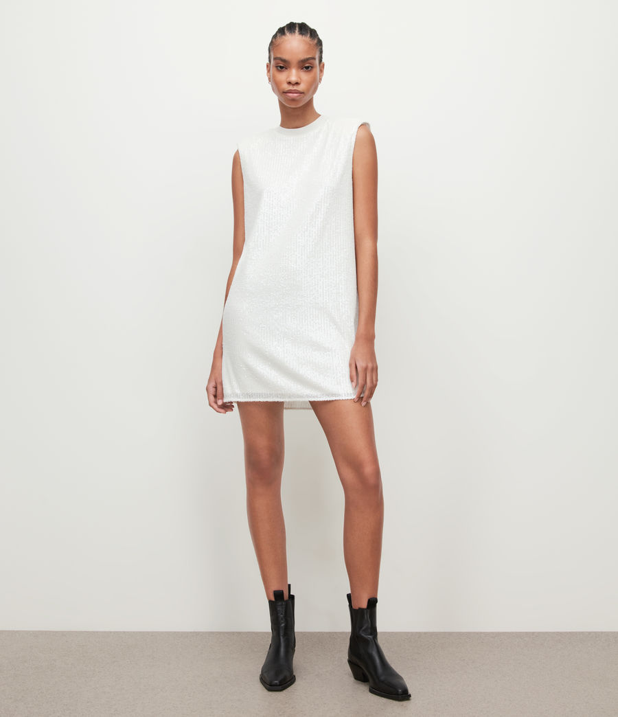 Women's Juela Sleeveless Sequin Mini Dress (opaque_white) - Image 3