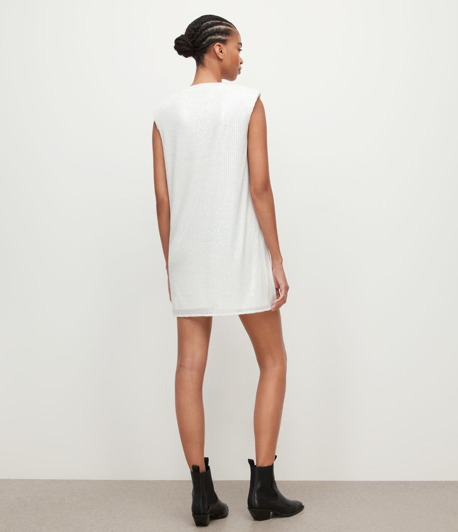 Womens Juela Sleeveless Sequin Mini Dress (opaque_white) - Image 5
