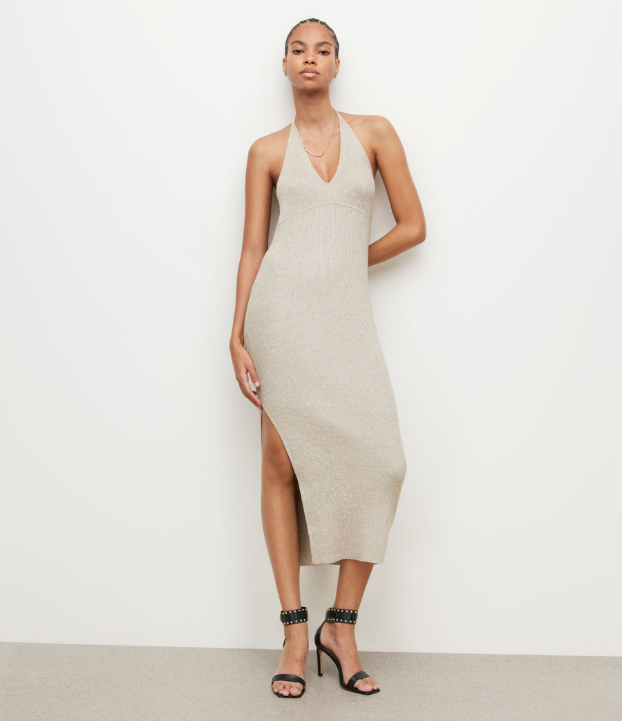 Womens Lexi Halter Neck Dress (oyster_silver) - Image 3