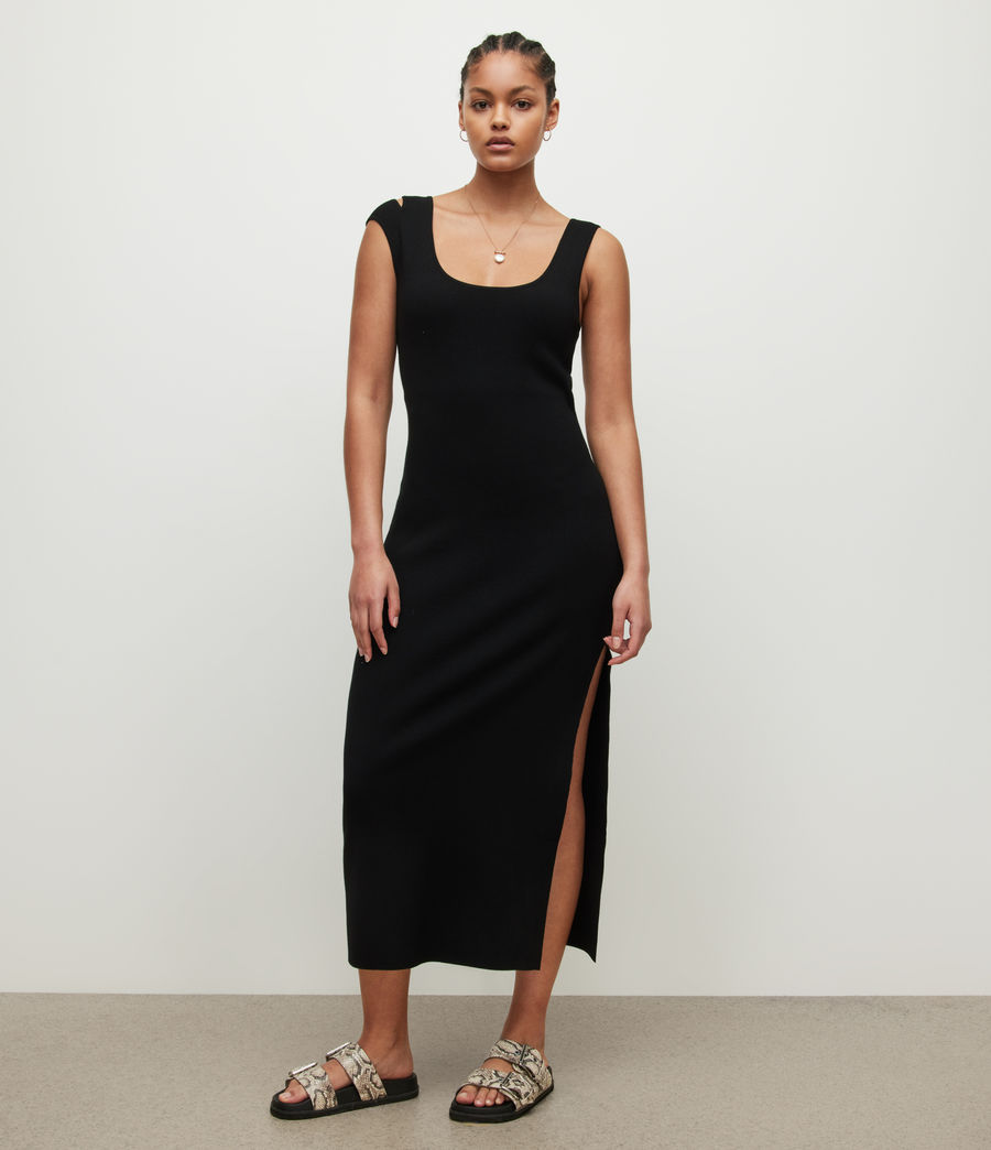 Womens Laurel Maxi Dress (black) - Image 4