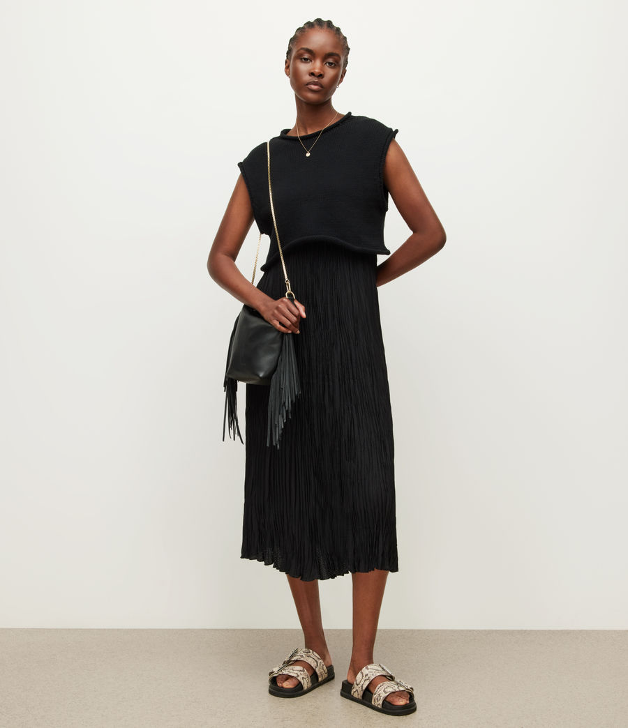 Women's Laze 2-In-1 Sleeveless Dress (black) - Image 1