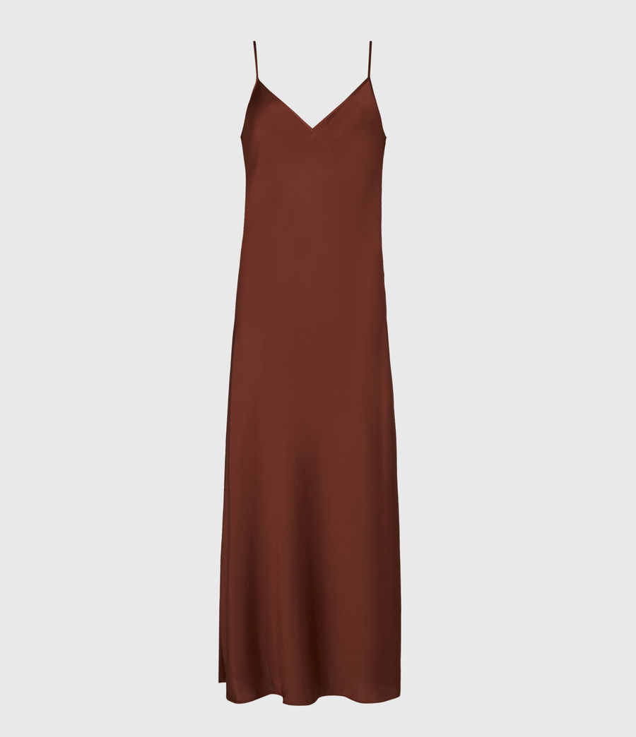 Allsaints De Damen Ondra 2 In 1 Dress Conker Brown