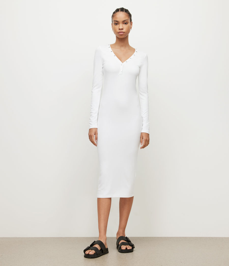 Womens Avi V-Neck Dress (white) - Image 4