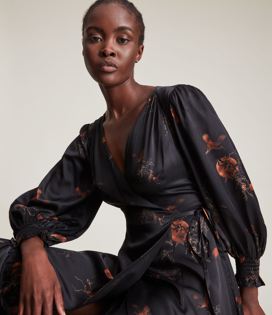 Women's Adelaide Aurora Silk Blend Dress (black) - Image 2