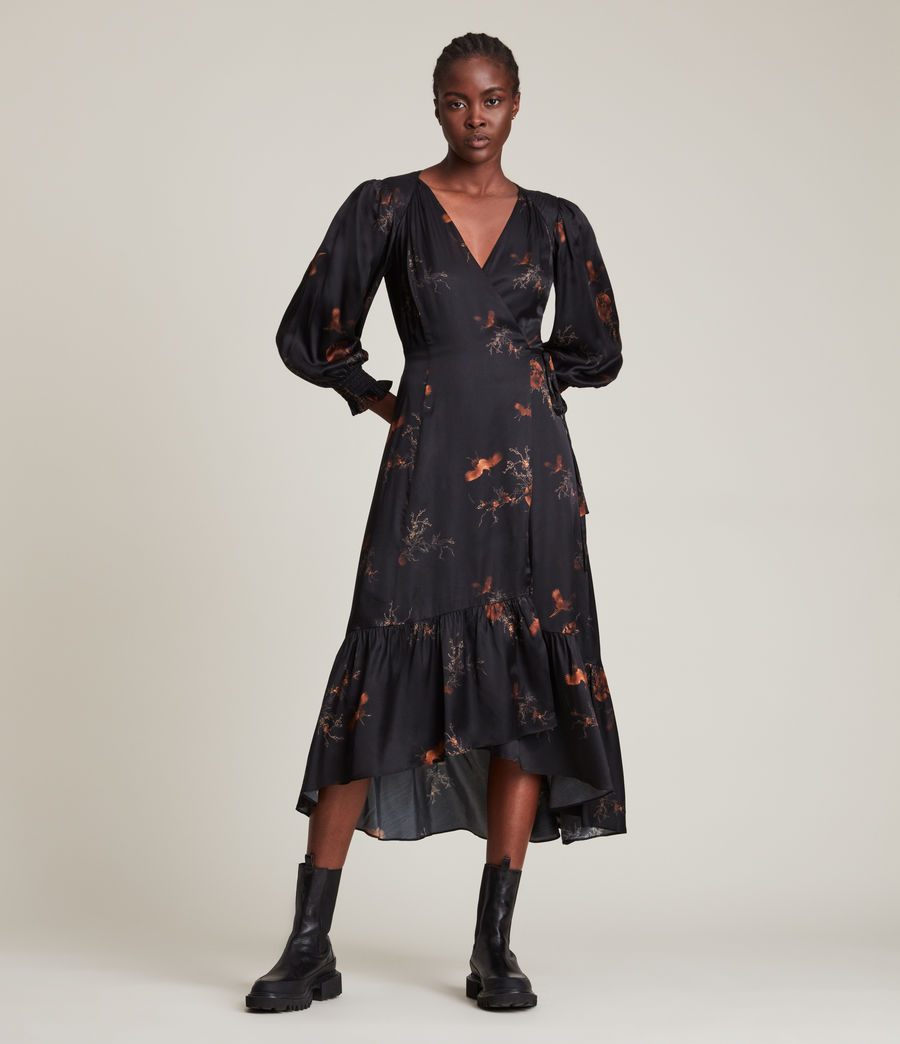 Women's Adelaide Aurora Silk Blend Dress (black) - Image 4