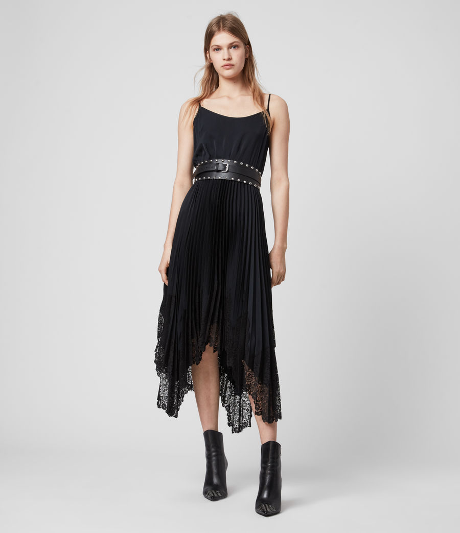 all saints black slip dress