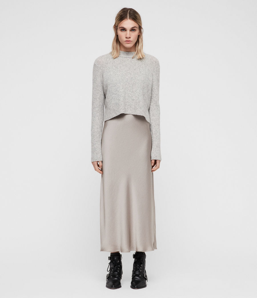 all saints kowlo roll neck dress