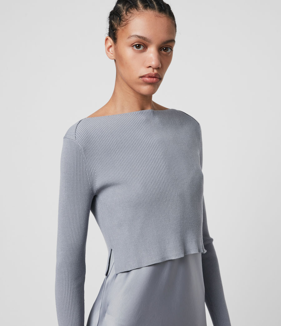 ALLSAINTS US: Womens Hera 2-in-1 Dress (steel_grey)