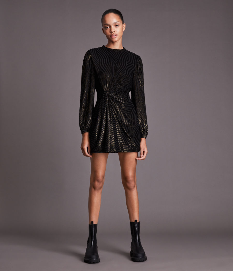 Women's Jemima Shimmer Dress (black_gold) - Image 1