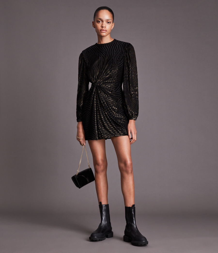 Women's Jemima Shimmer Dress (black_gold) - Image 4