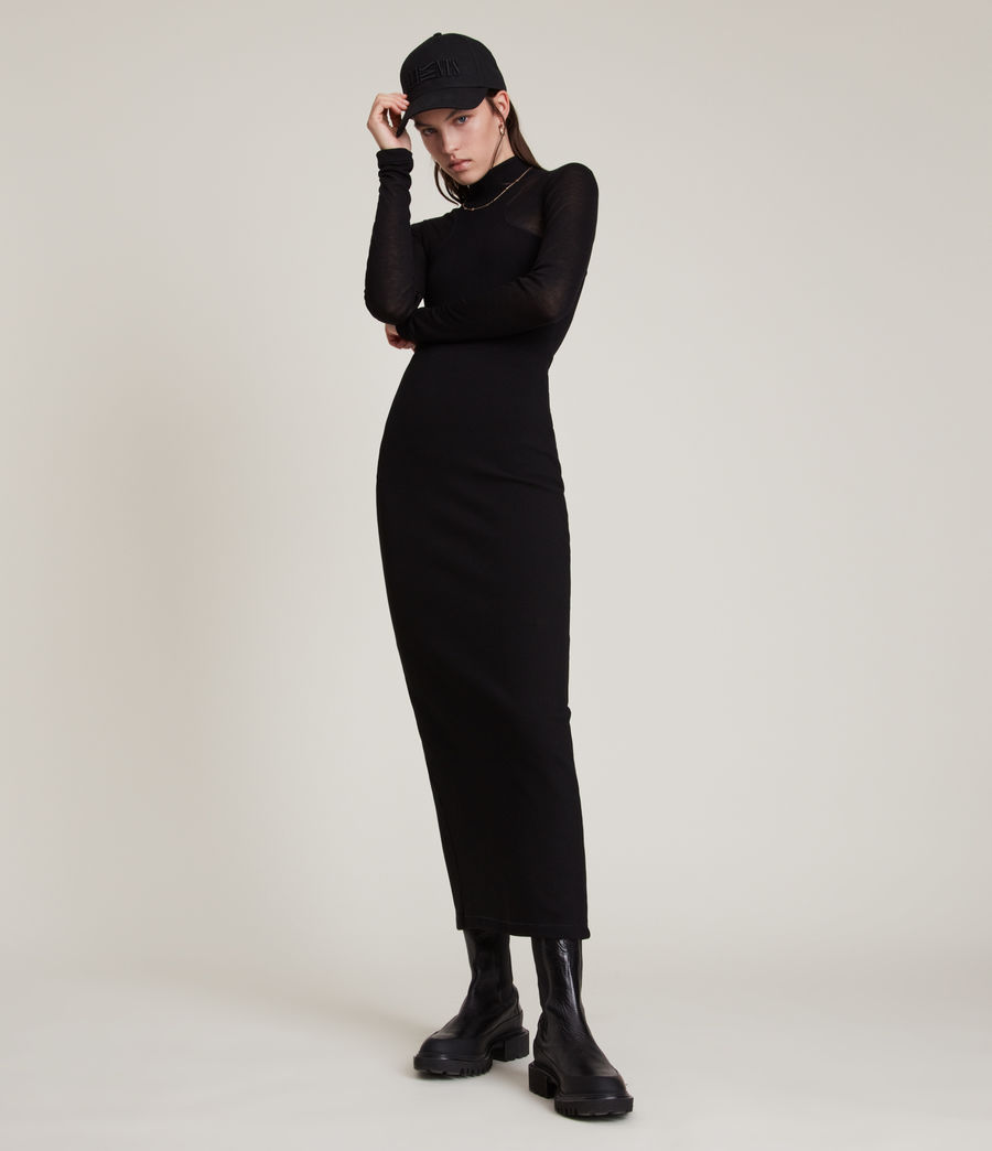 Women's Norma Maxi Dress (black) - Image 1