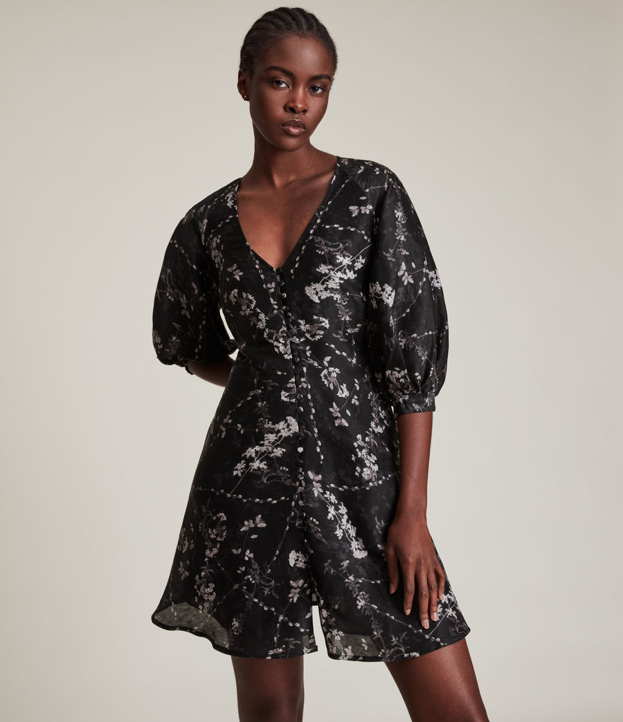 Womens Ilora Freya Linen-Silk Blend Dress (black) - Image 3