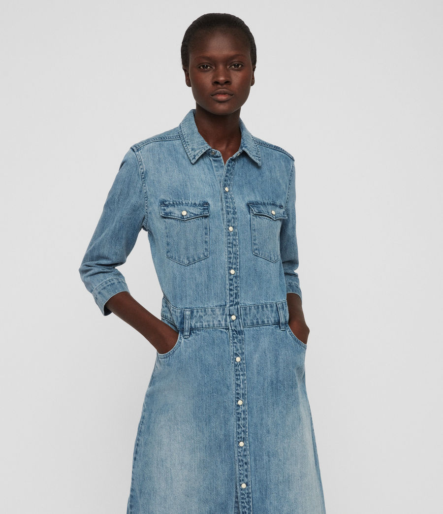 polly long denim dress