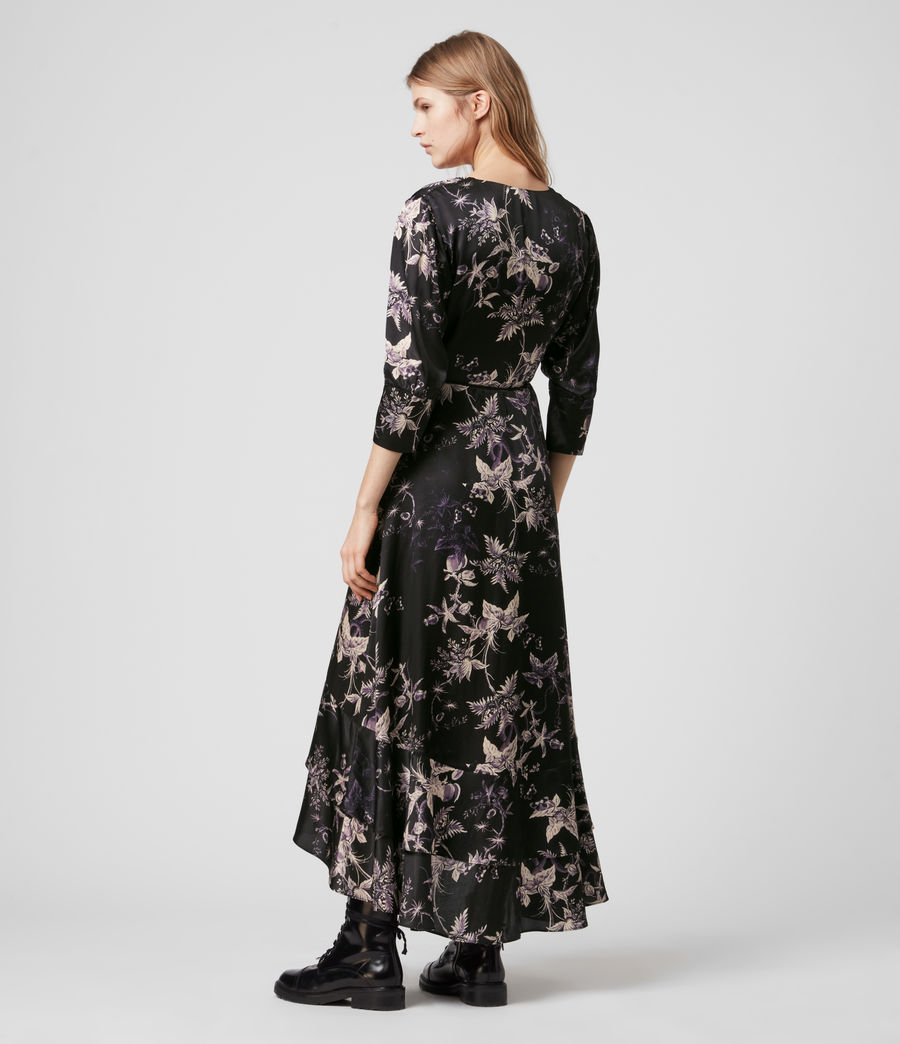 ALLSAINTS UK: Womens Tage Silk Blend Evolution Dress (black)