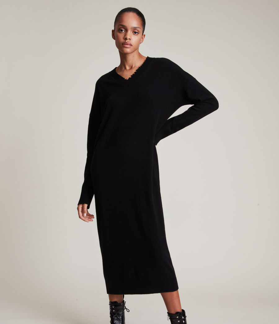Women's Britta Cashmere Dress (black) - Image 2