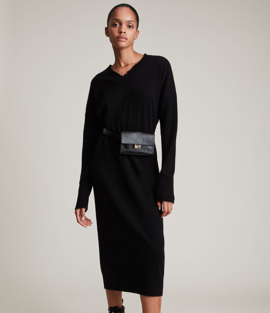 Women's Britta Cashmere Dress (black) - Image 4