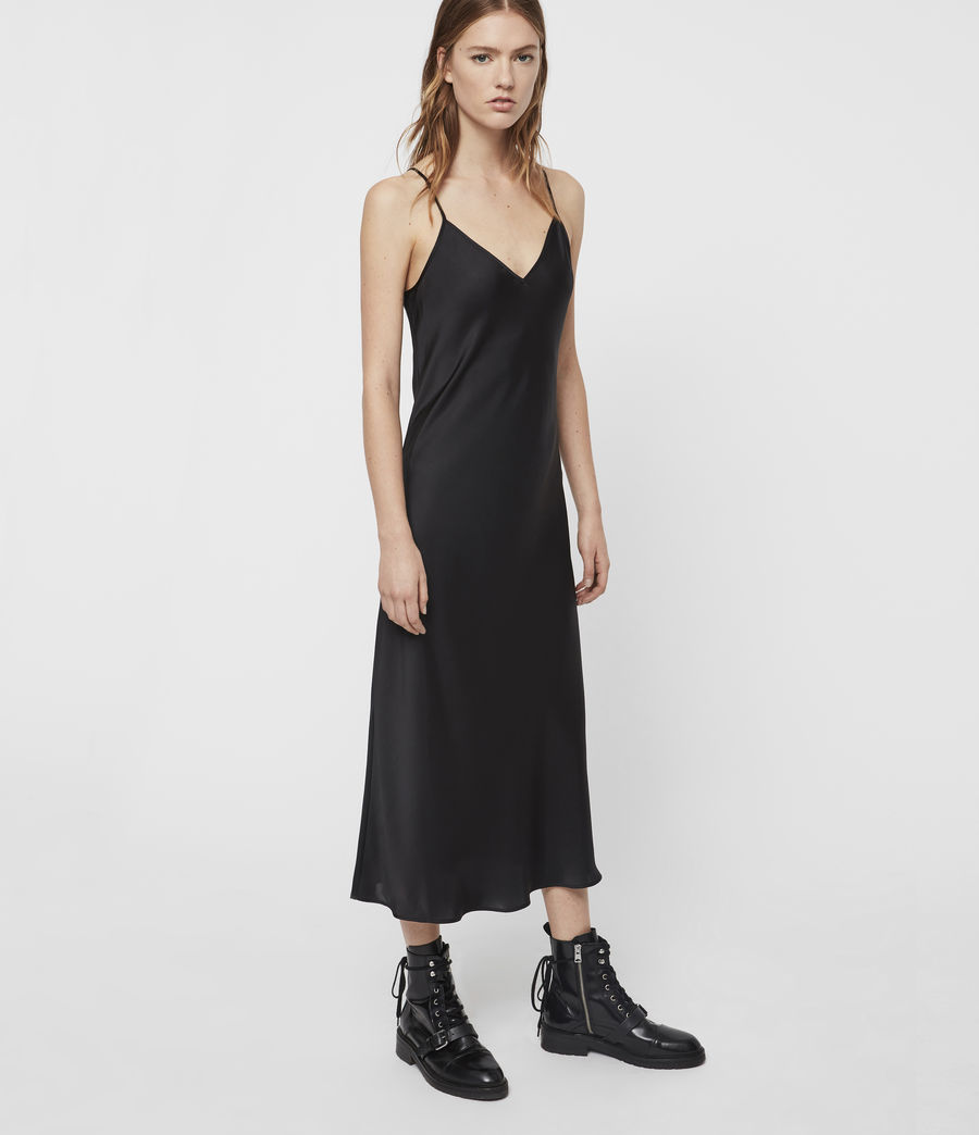 ALLSAINTS UK: Womens Kowlo Shine 2-in-1 Dress (black)