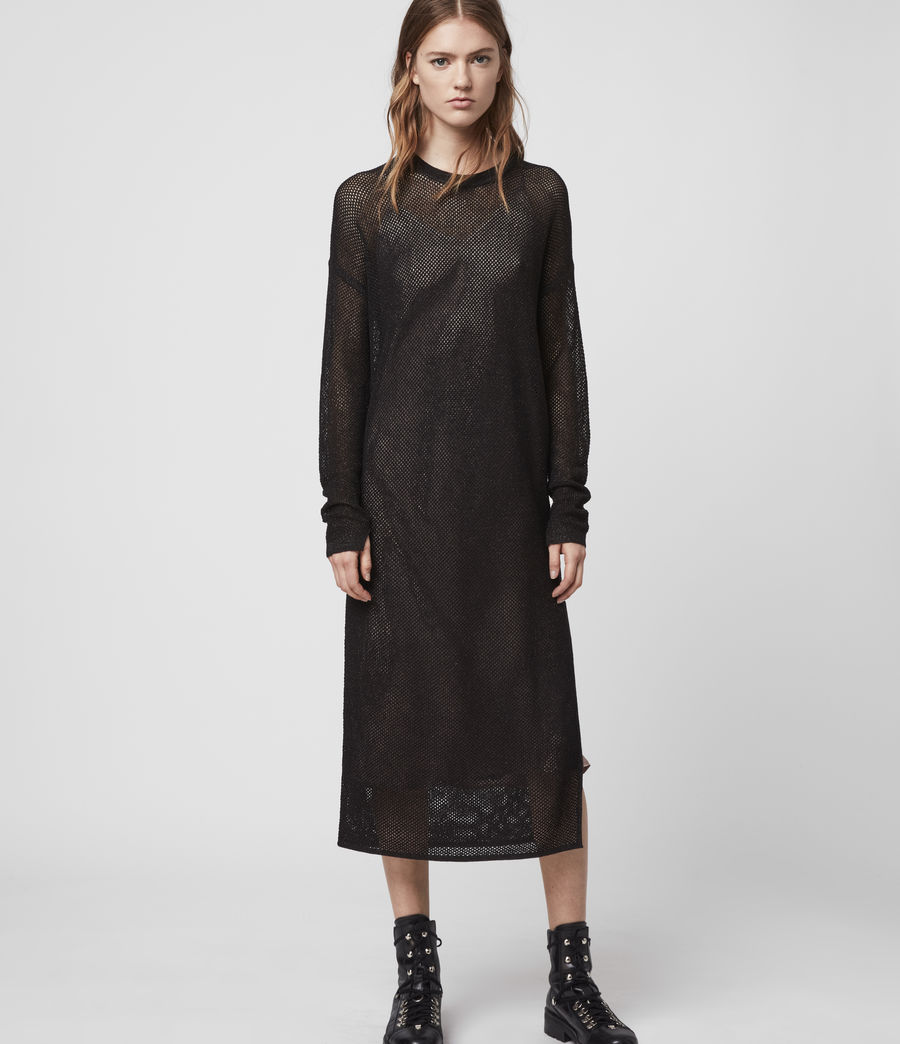 ALLSAINTS UK: Womens Shine Mesh 2-in-1 Dress (black_caramel)