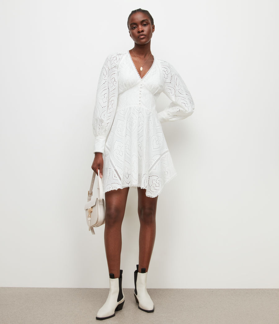 Women's Irina Broderie Mini Dress (chalk_white) - Image 3