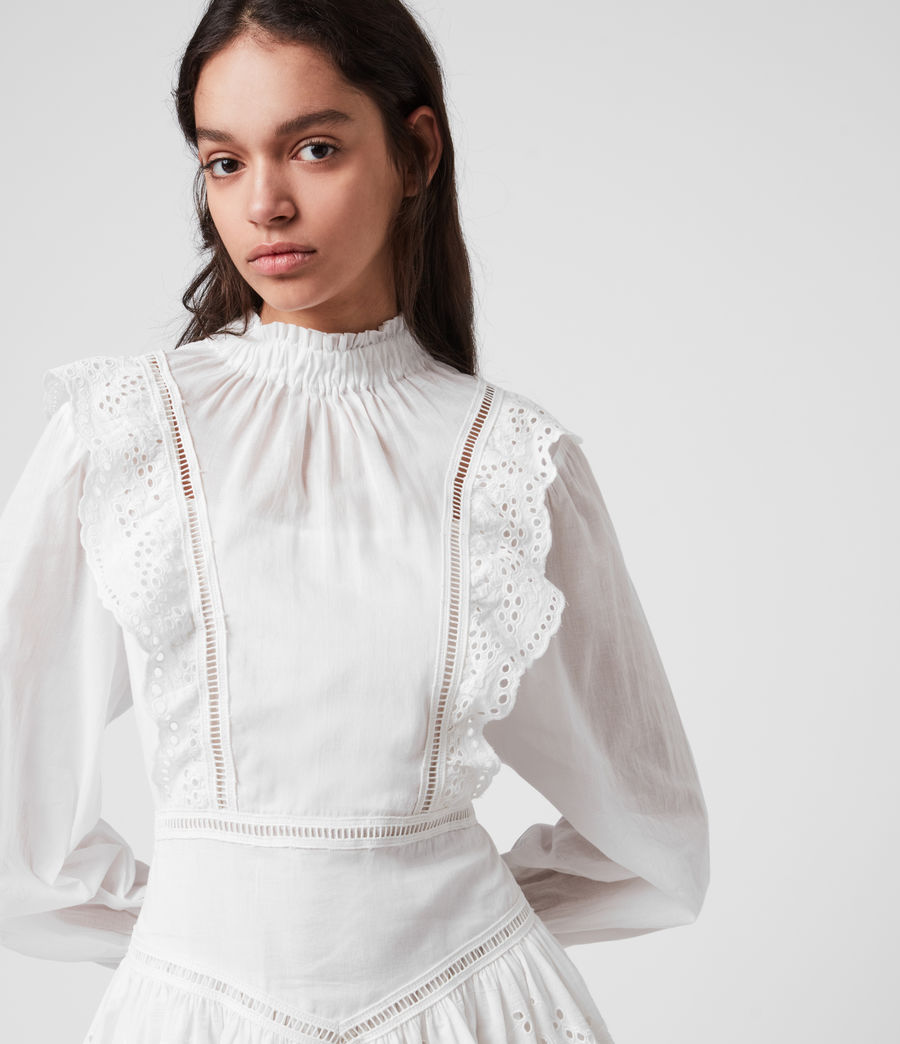 ALLSAINTS UK: Womens Aislyn Broiderie Dress (chalk_white)