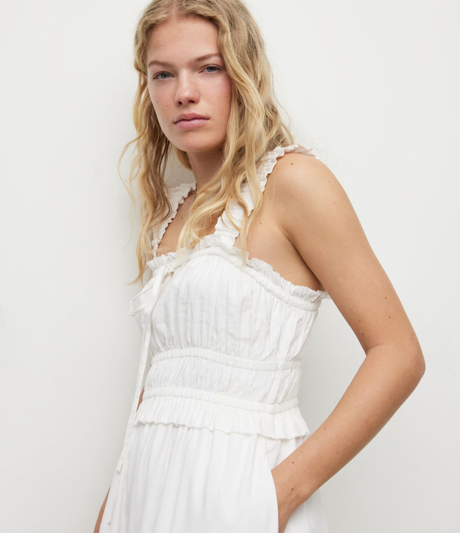 Womens Sofia Linen Blend Mini Dress (chalk_white) - Image 2