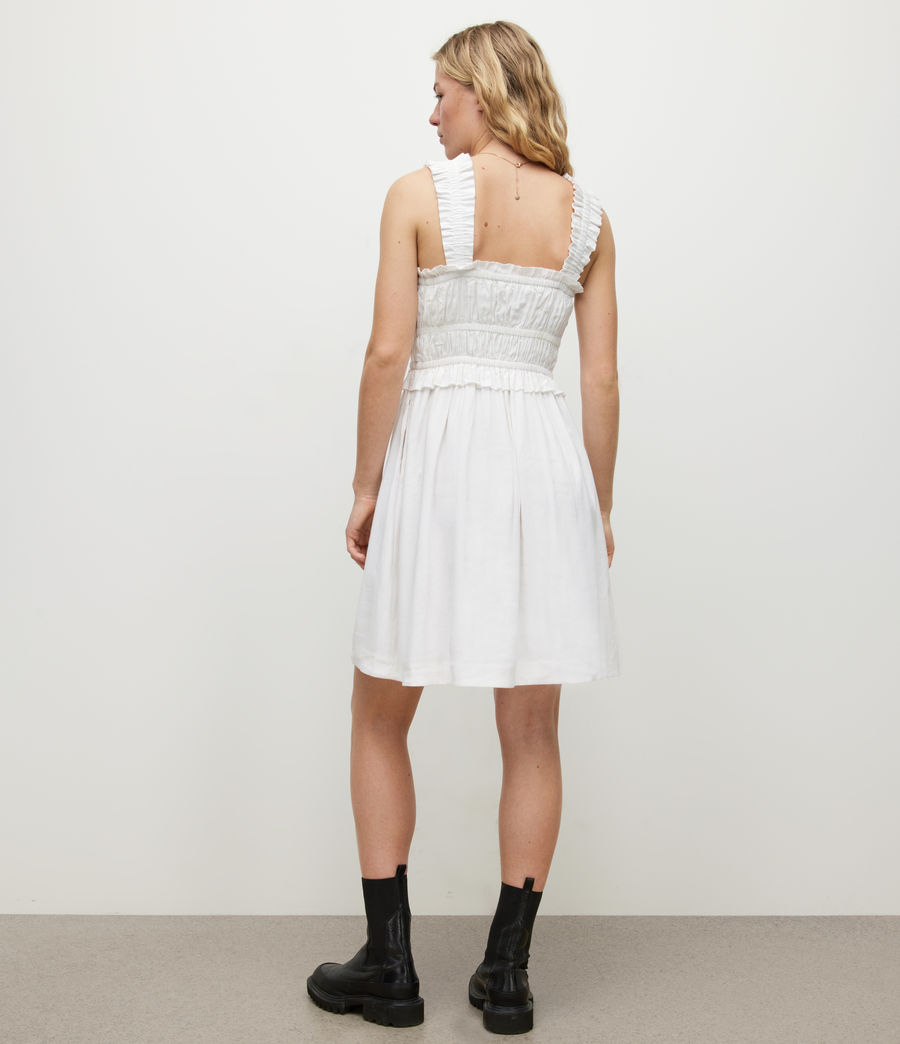 Womens Sofia Linen Blend Mini Dress (chalk_white) - Image 4