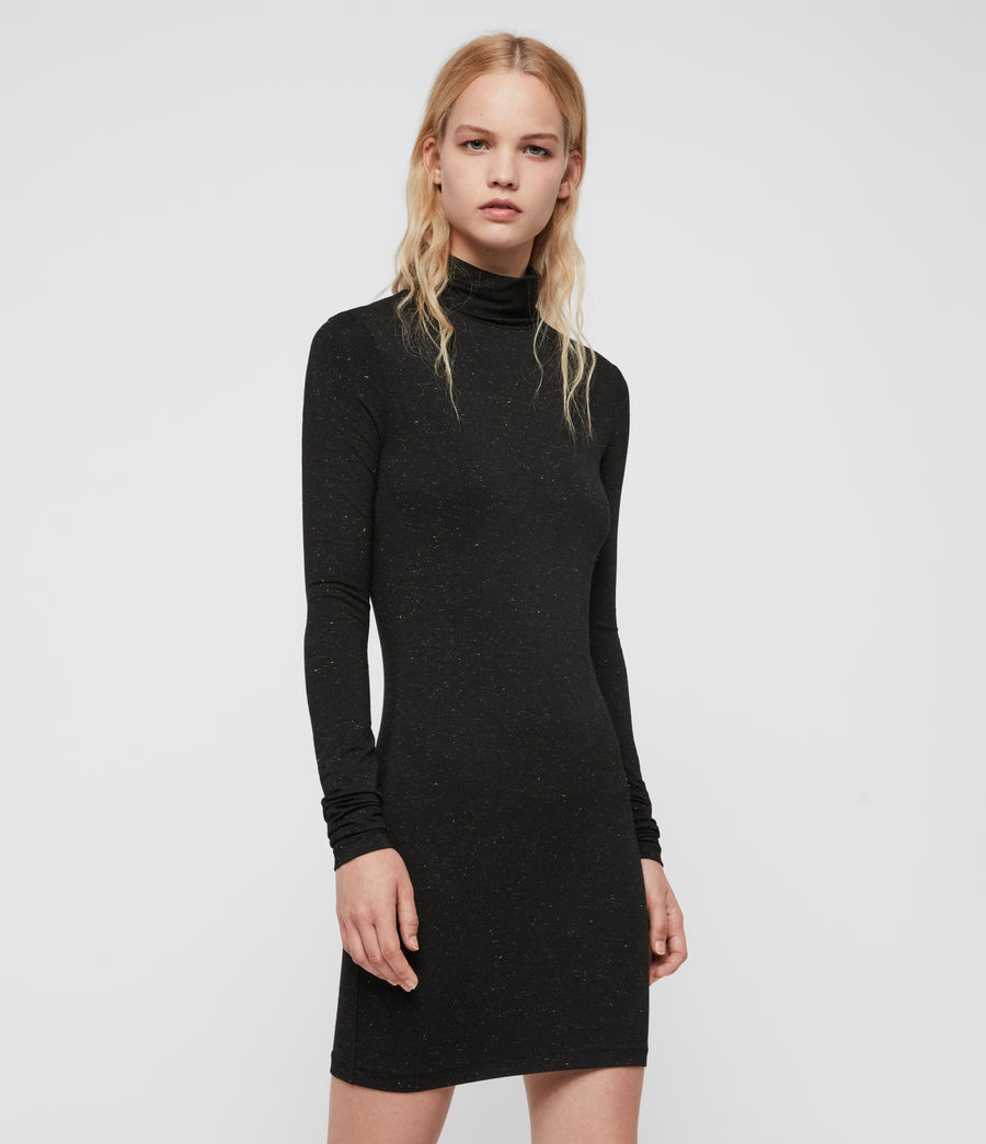 ALLSAINTS UK: Womens Esme Shimmer Dress (black)