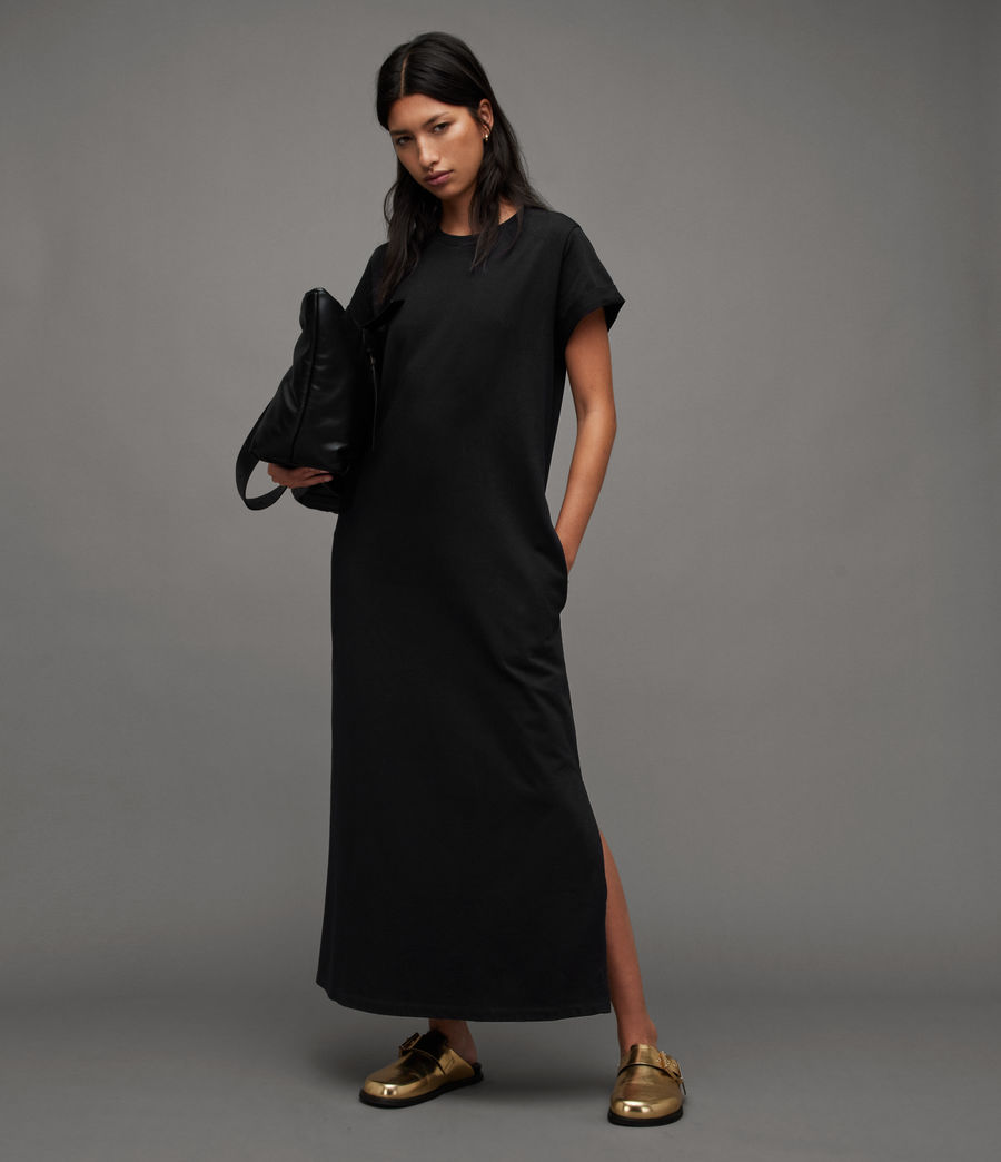 Femmes Robe Longue Anna (black) - Image 1