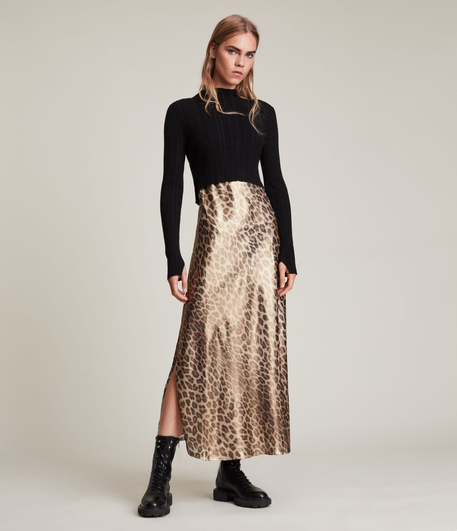 Women's Karla Leopard 2-In-1 Dress (black_copper) - Image 1