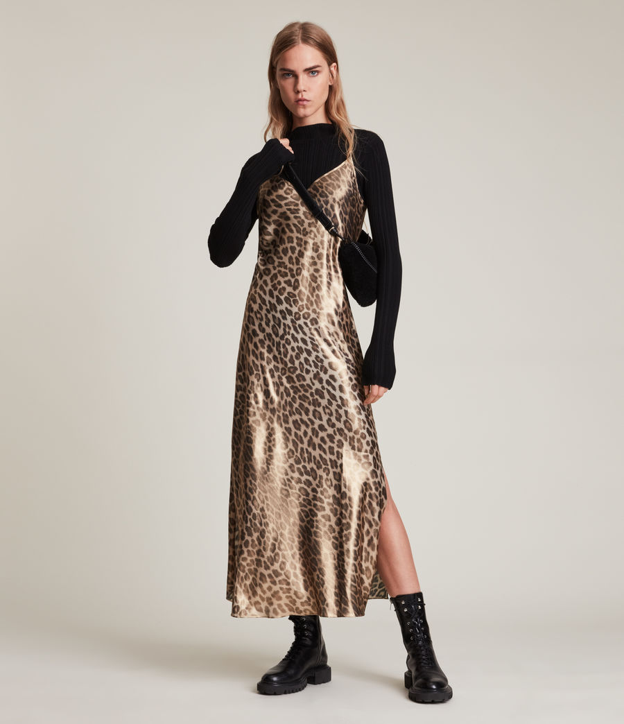 Womens Karla Leopard 2-In-1 Dress (black_copper) - Image 4
