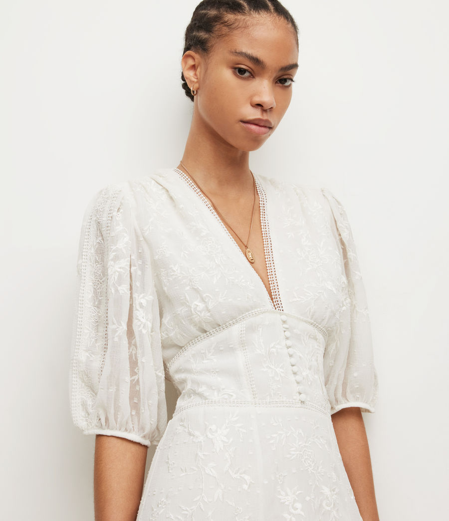 Women's Aspen Embroidered Dress (chalk_white) - Image 4