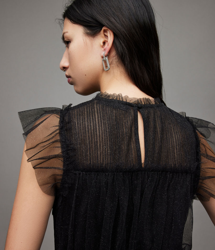 Women's Perri Tulle Dress (metallic_black) - Image 6