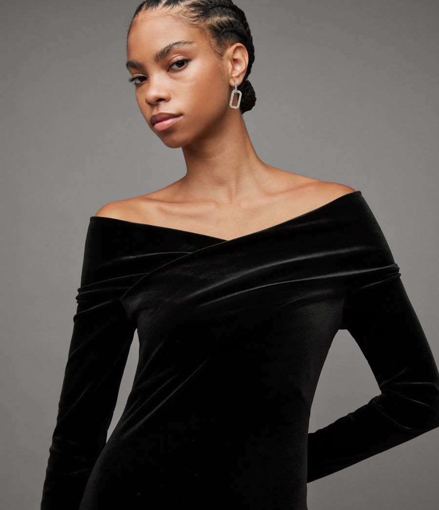 Femmes Robe Delta Velvet (black) - Image 2