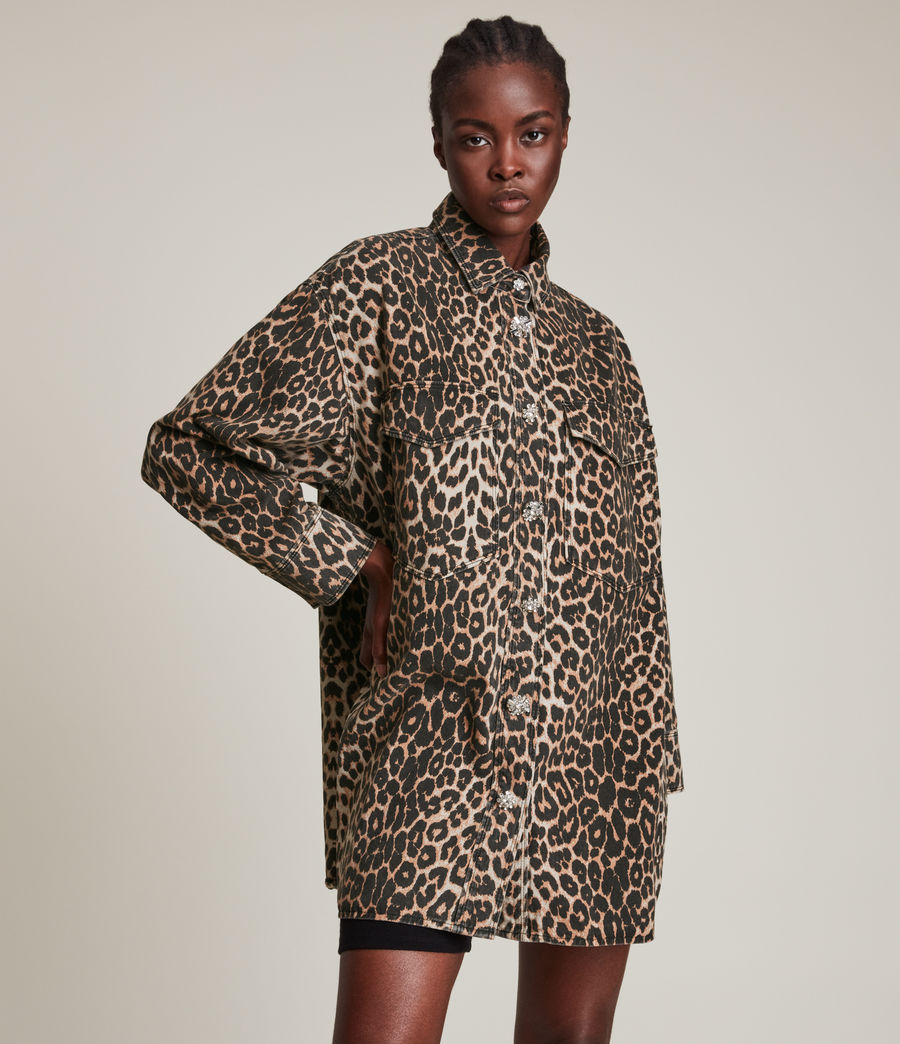 Womens Lily Shacket Dress (leopard_brown) - Image 5