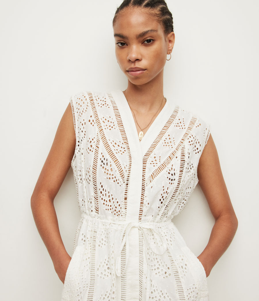 Women's Tate Broderie Silk Blend Dress (chalk_white) - Image 2